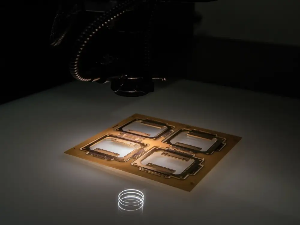 Printed circuit board panel under inspection lighting